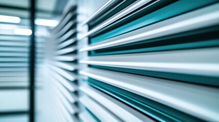 A close up of alternating colored horizontal metal slats