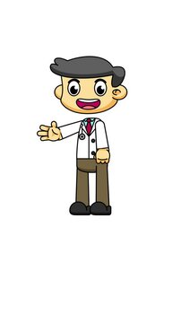 Excited Doctor Speaking Animation, Chibi Cartoon Style with Hand Emphasis