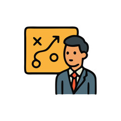 Cartoon businessman character vector illustration concept of success