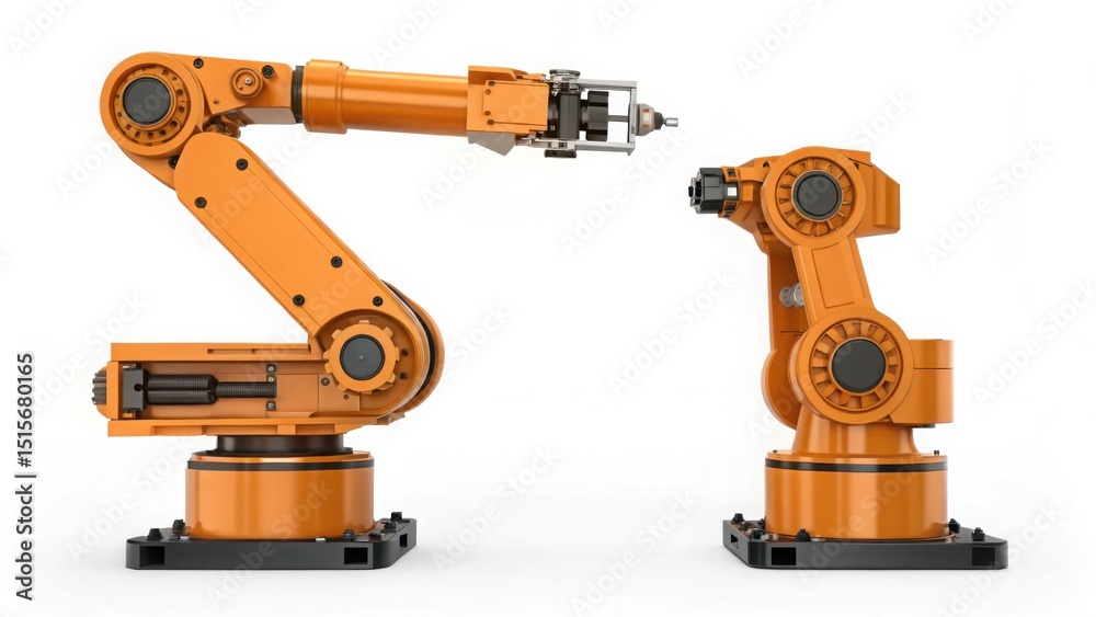 Poster Detailed View of a Robotic Arm with Exploded Twin Components