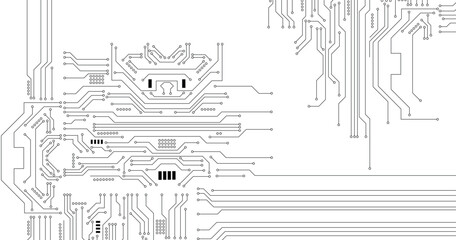 Circuit board pattern dots and lines for technology background. Vector illustration