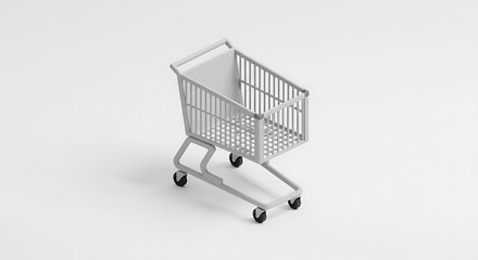 Shopping cart on white background