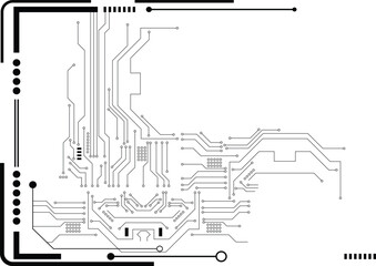 Technology background with hi-tech digital data connection system and computer electronic design. Vector art