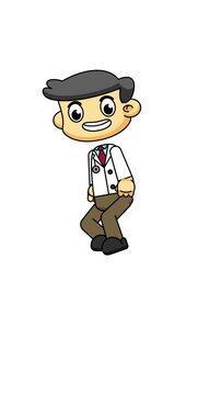 Jumping Doctor in Chibi Cartoon Style, Fun Action Loop on White
