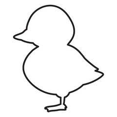 横向きのアヒルの線画