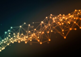 Fototapeta premium Abstract network structure with connected glowing nodes