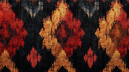 Traditional turkmen carpet design with bold geometric patterns for cultural and decorative use.
