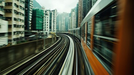 Obraz premium Hong Kong Express Train: A City's Rapid Transit