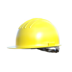 Bright Yellow Safety Hard Hat Isolated on White Background for Construction and Industry