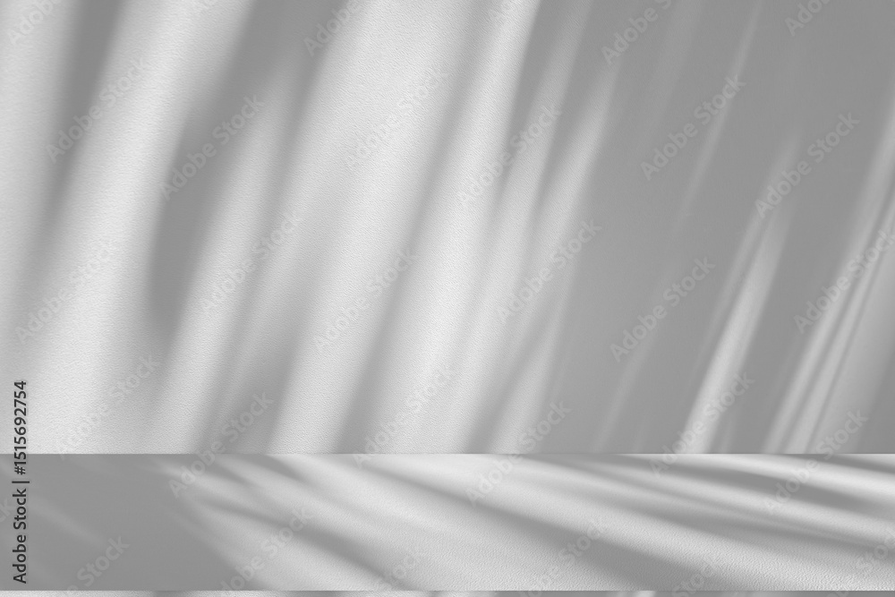 Leinwandbilder wall interior background, studio and backdrops show products.with shadow from window color white and