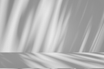Wall interior background, studio and backdrops show products.with shadow from window color white and grey. background for text insertion and presentation product