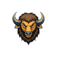 Naklejka premium Minimal a fierce bison icon vector illustration isolated on white background 