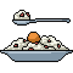 pixel art of food rice dish restaurant