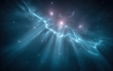 Cosmic nebula, vibrant colors, radiant light
