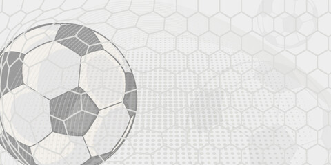 Football or soccer background with big ball in gray colors. vector illustration of football