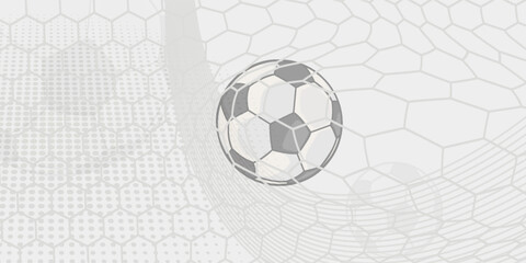 Football or soccer background with big ball in gray colors. vector illustration of football
