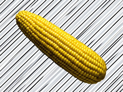 Yellow corn cob on a textured background