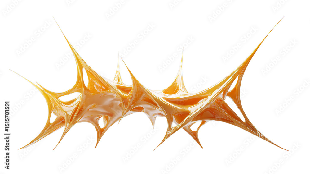 Poster abstract orange liquid splash dynamic design element background 3d art on transparent background