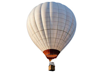 White hot air balloon floating isolated on transparent or white background