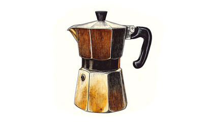 Realistic and artistic illustrations of coffee beans, brewing equipment, coffee cups, baristas, coffee farms, roasting processes, and café scenes