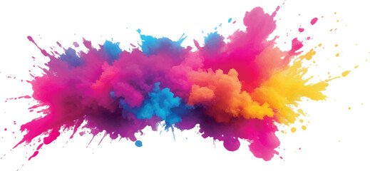 A Powerful Watercolor Creation of Splattered Stains and Bold Brush Strokes, Bringing Bright, Lively Colors Together on a Crisp White Canvas, Offering an Abstract and Vibrant Visual Display.
