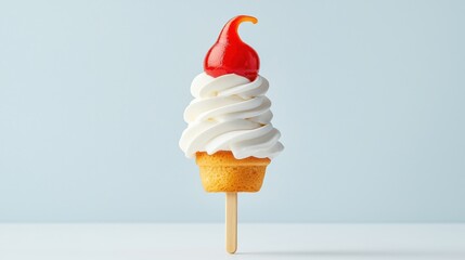 Delicious cupcake topped with a charming red hat adding whimsy and color to a sweet dessert presentation