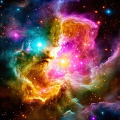 Obraz premium Glowing Cosmic Star Radiating Smiles in Vast Universe