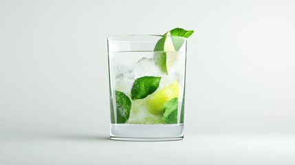 Refreshing glass of clear water garnished with a fresh lime slice for a zesty flavor boost on a bright day