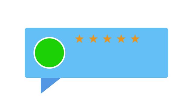green screen profil with five star rating animation for customer feedback.concept of customer riview with copy space area