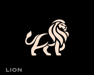 abstract elegant walking lion logo design template illustration inspiration