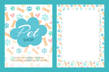 Set of cute pet shop banners, perfect for veterinary or pet care services
