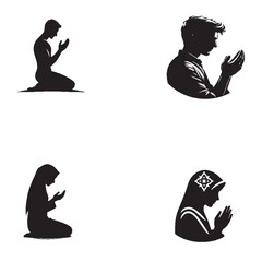 Peaceful Person Praying Silhouette – Faith, Devotion & Spiritual Reflection