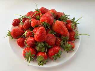 A full plate of strawberries