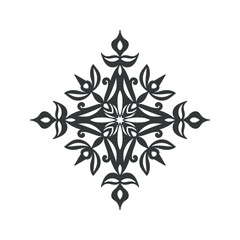 Oriental Ornament Black Vector Illustration
