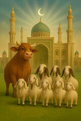Cows and goats prepare to welcome Eid al-Adha