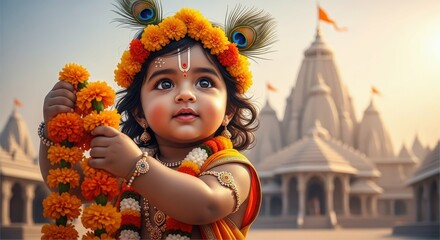 Baby krishna hindu god indian culture deity religion divine spirituality child