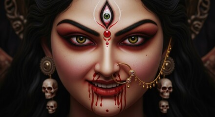 Kali goddess hinduism divine mother hindu deity shakti hindu mythology art face