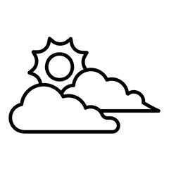 Overcast icon with clouds and sun in between