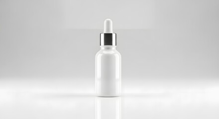 White dropper bottle mockup