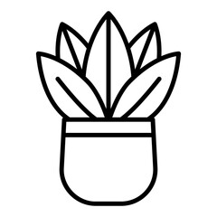 Snake plant icon or succulent planted in a nice pot