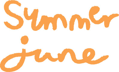 Obraz premium Handwritten Summer June in orange