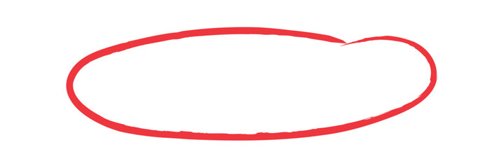 Red pen hand drawn doodle marks, red circle and oval stroke set. Outline red drawing line clipart symbol. Vector illustration . EPS 10 .