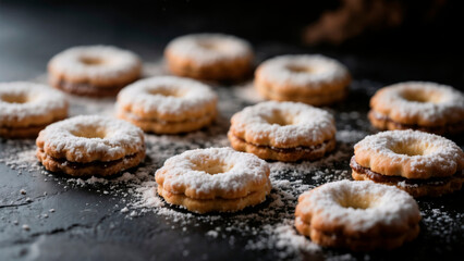 Powdered Sugar Flower Shaped Cookies