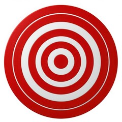 Red and white target isolated on transparent background for games, marketing, and business presentations use cases.