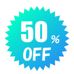 50%OFF セール値下げアイコン 青色