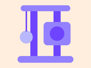 Cat tree scratching icon. Pets vector icon. Simple flat icon