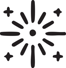 Simple Sparkle or Starburst Party Icon Silhouette