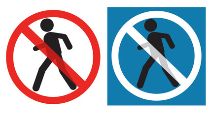 No access for pedestrians prohibition sign, vector illustration.