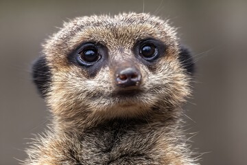 Curious Meerkat Stares Intently At Camera