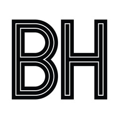 simple BH letter logo